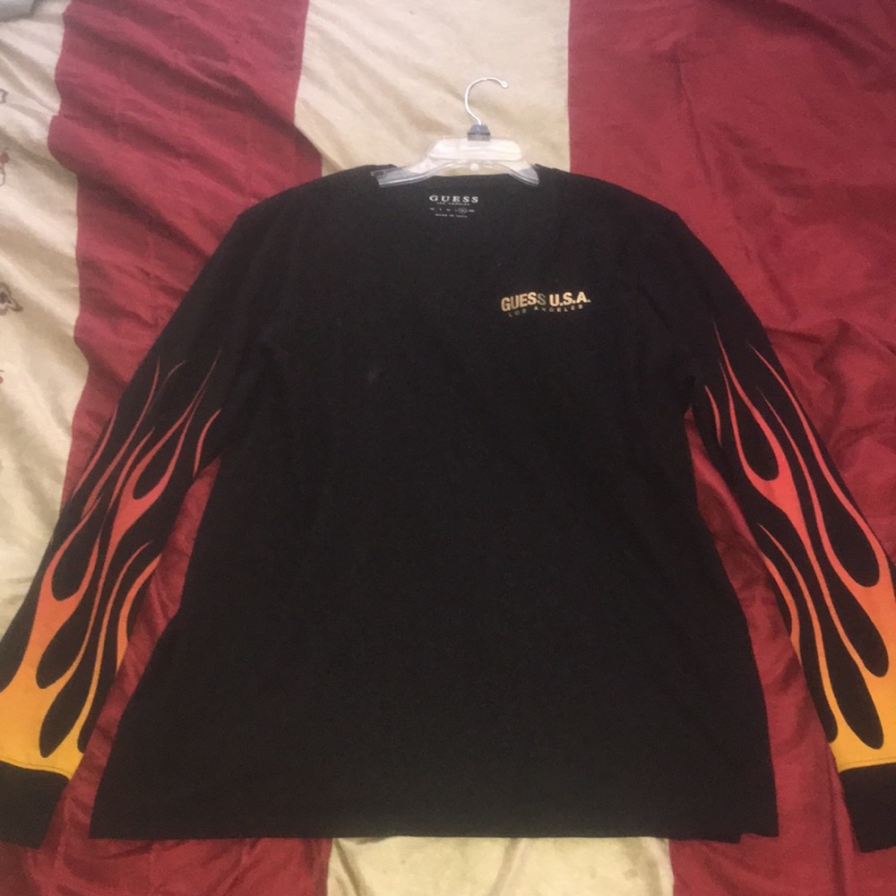 GUESS LONG SLEEVE FLAME TEE